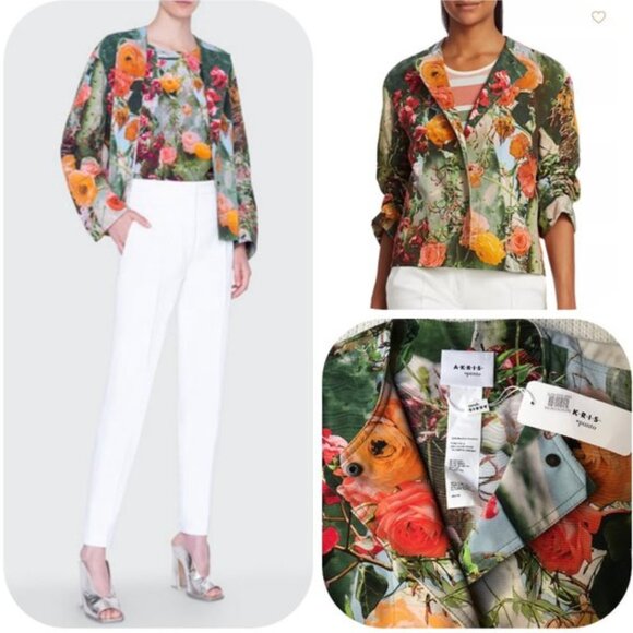 NWT $1490 AKRIS PUNTO Cactus Blossom Print Jacket